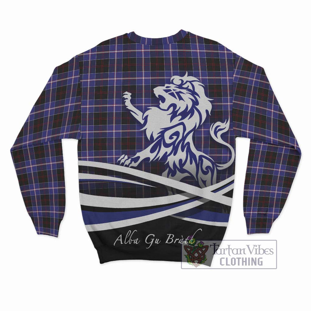 Dunlop Modern Tartan Sweatshirt with Alba Gu Brath Regal Lion Emblem - Tartanvibesclothing Shop