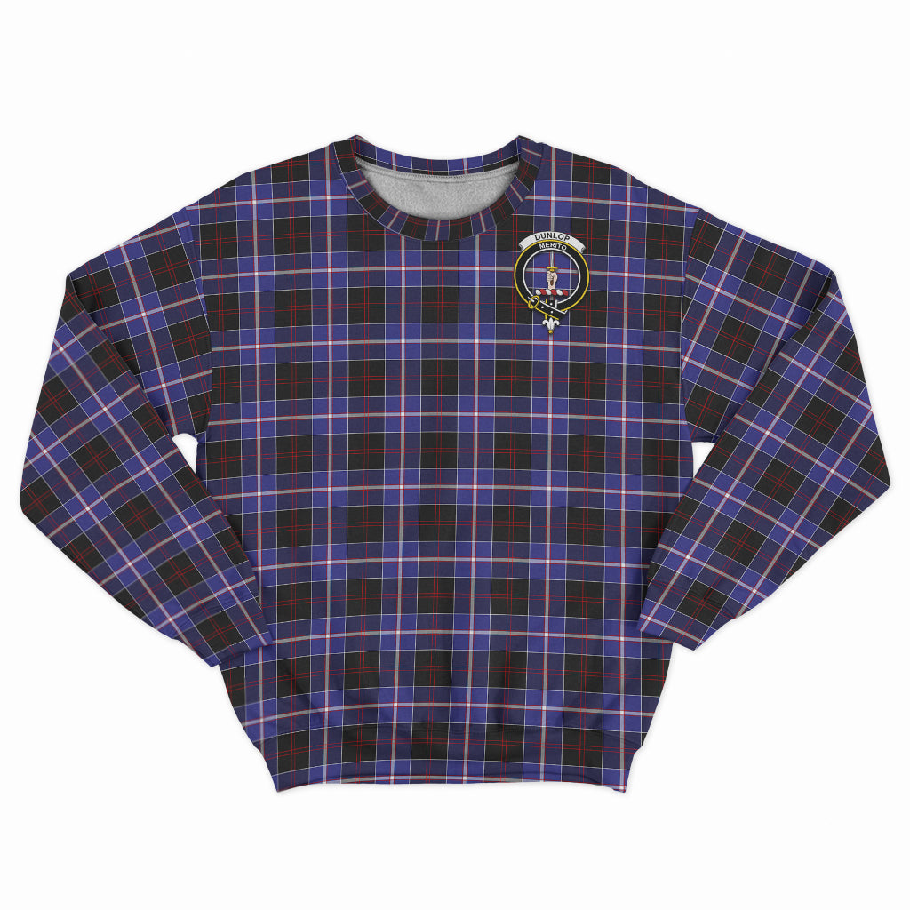 Dunlop Modern Tartan Sweatshirt with Family Crest - Tartan Vibes Clothing