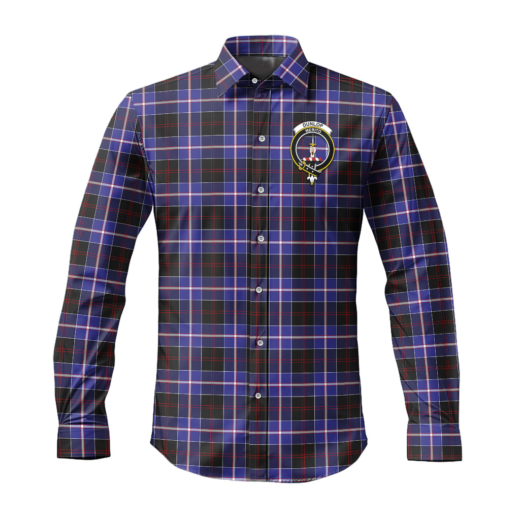 dunlop-modern-tartan-long-sleeve-button-up-shirt-with-family-crest