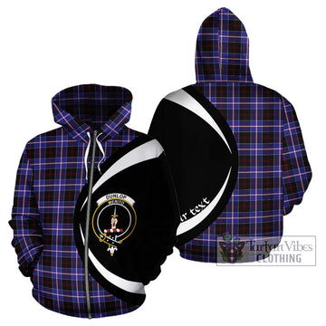 Dunlop Modern Tartan Hoodie with Family Crest Circle Style