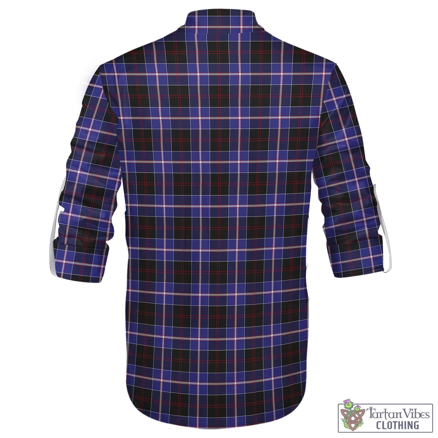 Tartan Vibes Clothing Dunlop Modern Tartan Men's Scottish Traditional Jacobite Ghillie Kilt Shirt with Family Crest