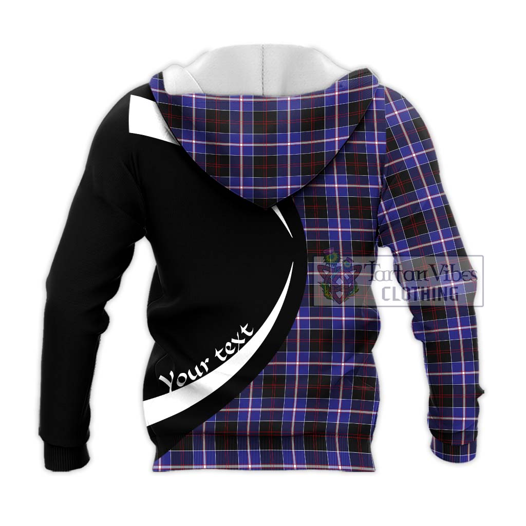 Dunlop Modern Tartan Knitted Hoodie with Family Crest Circle Style - Tartan Vibes Clothing