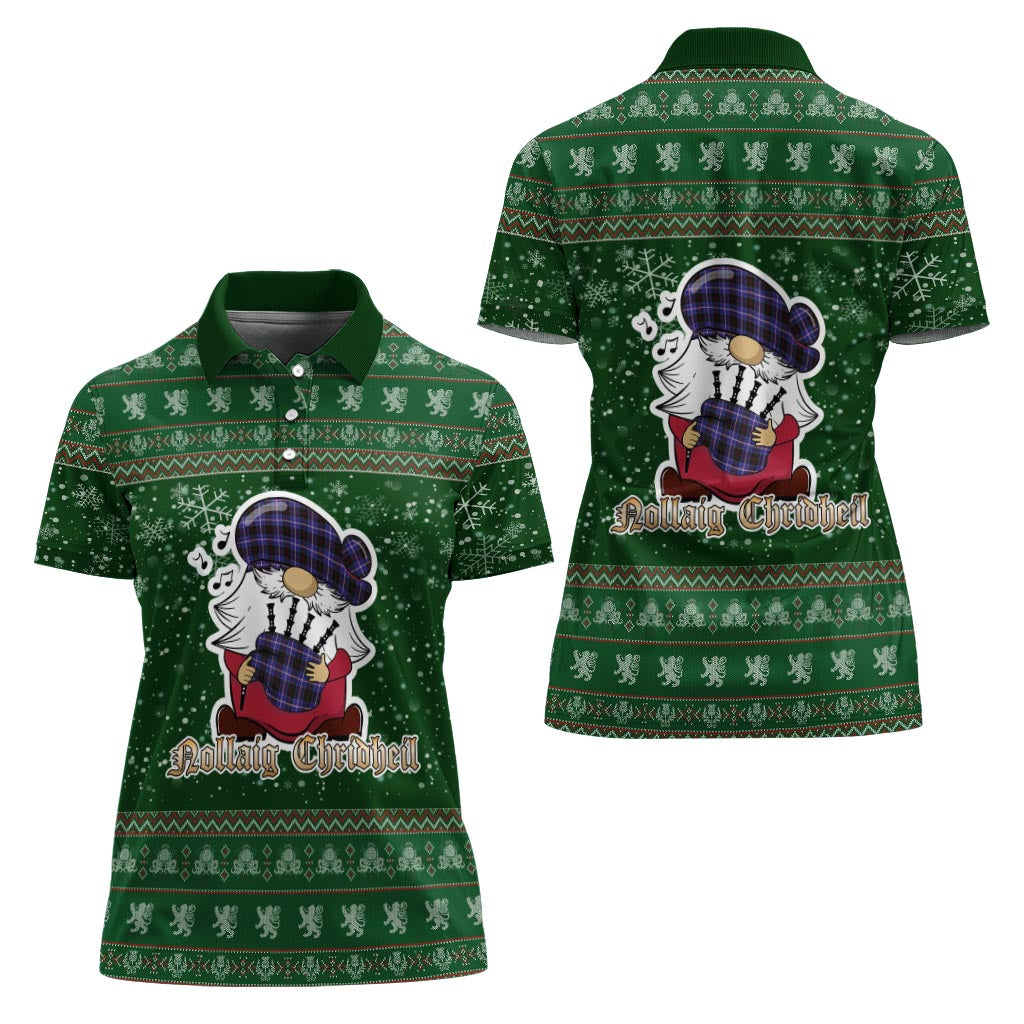 Dunlop Modern Clan Christmas Family Polo Shirt with Funny Gnome Playing Bagpipes - Tartanvibesclothing