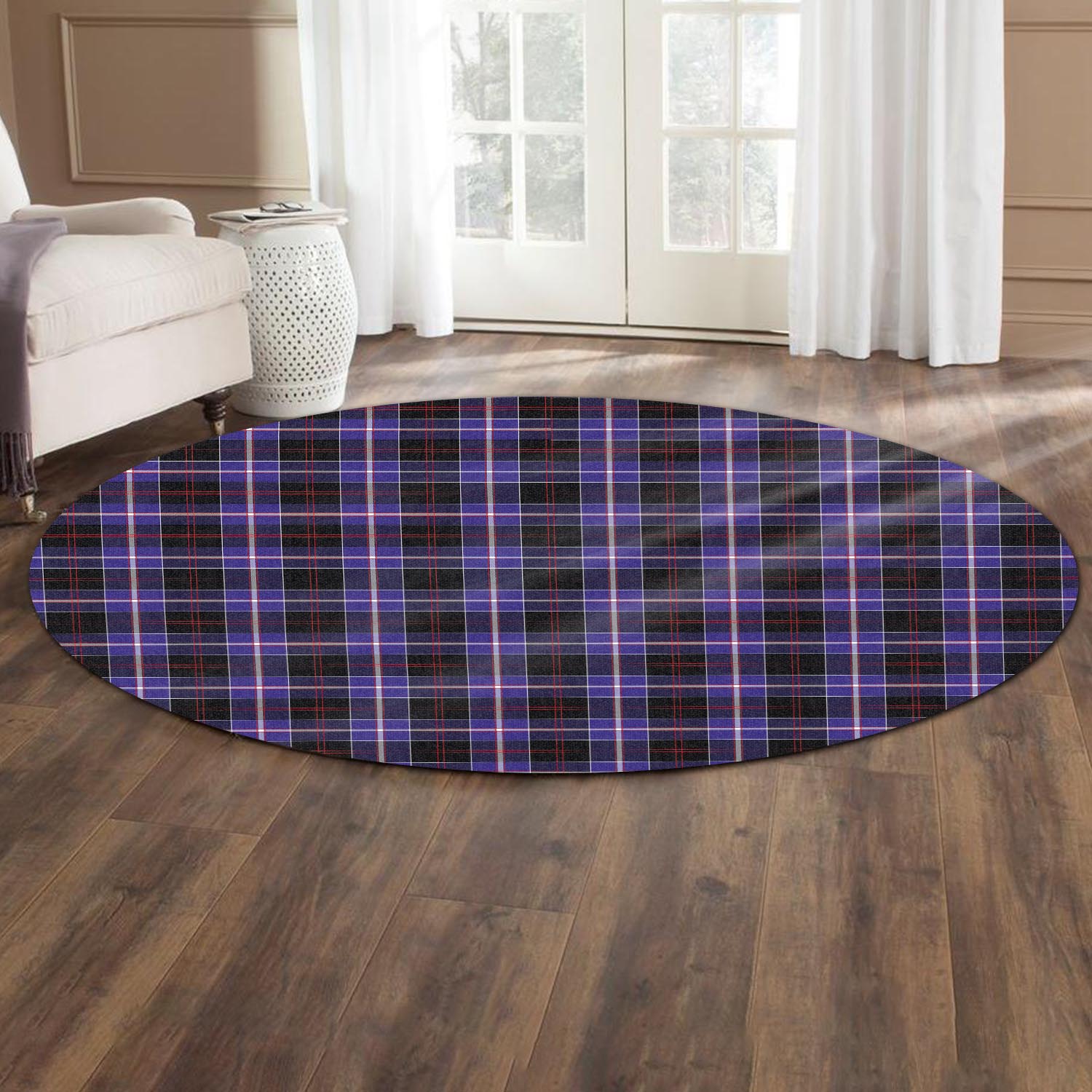 Dunlop Modern Tartan Round Rug - Tartanvibesclothing