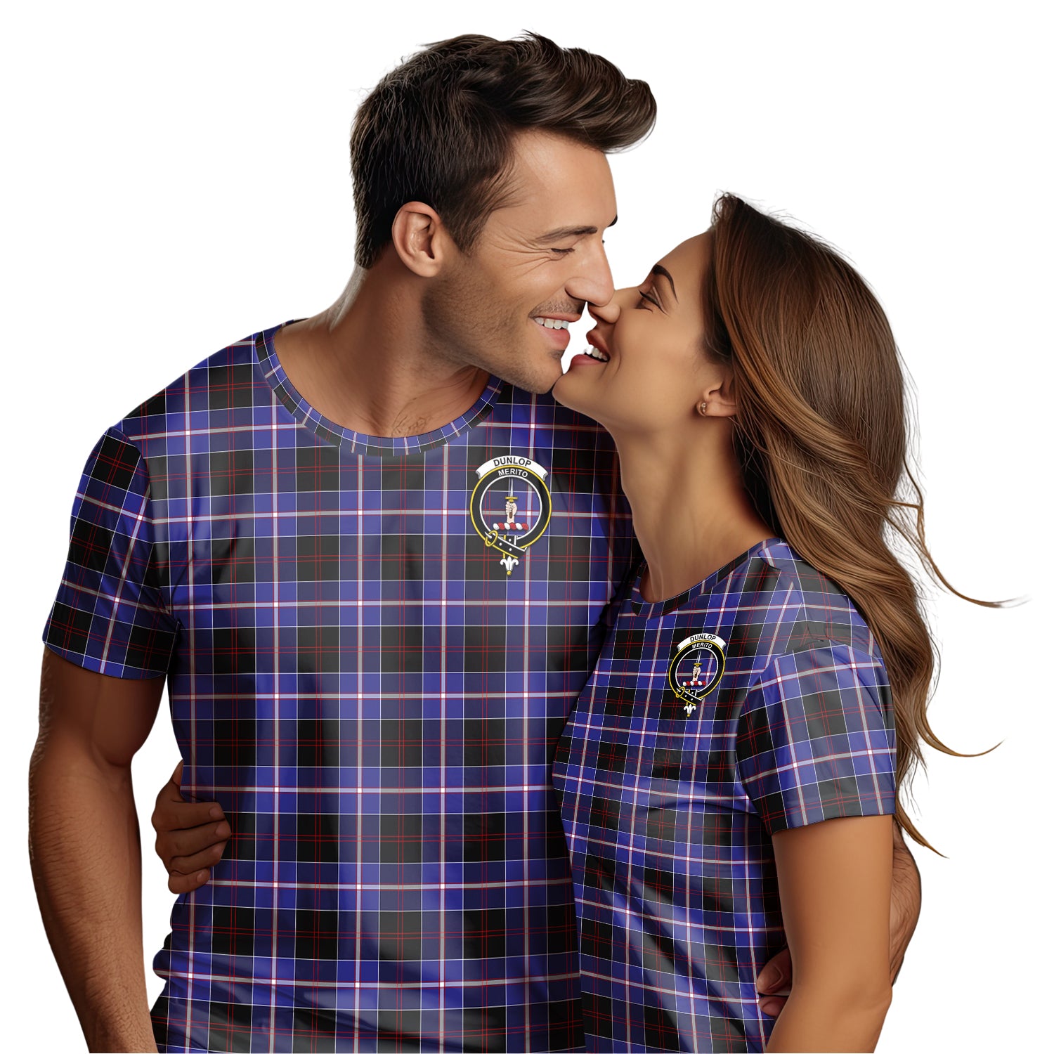 Dunlop Modern Tartan T-Shirt with Family Crest - Tartan Vibes Clothing