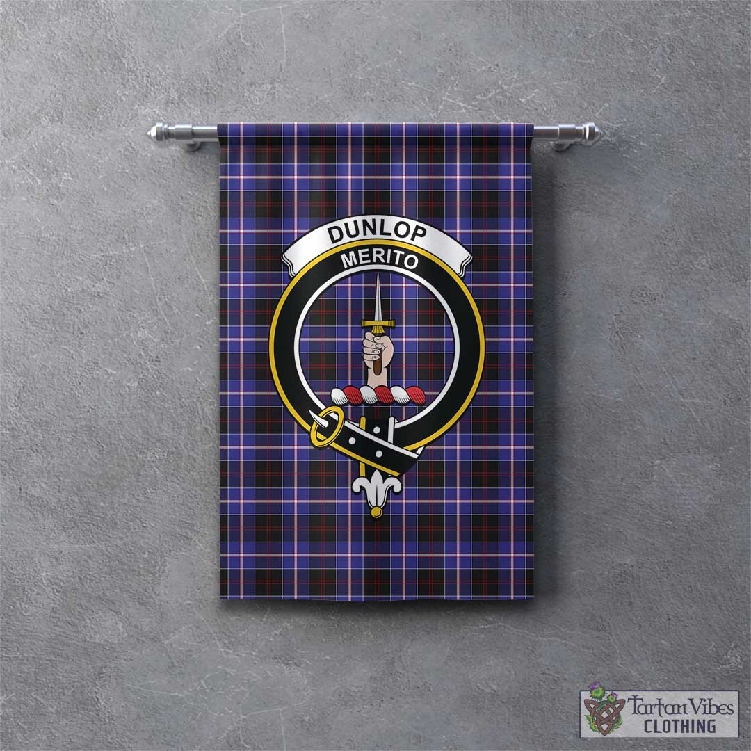 Tartan Vibes Clothing Dunlop Modern Tartan Gonfalon, Tartan Banner with Family Crest