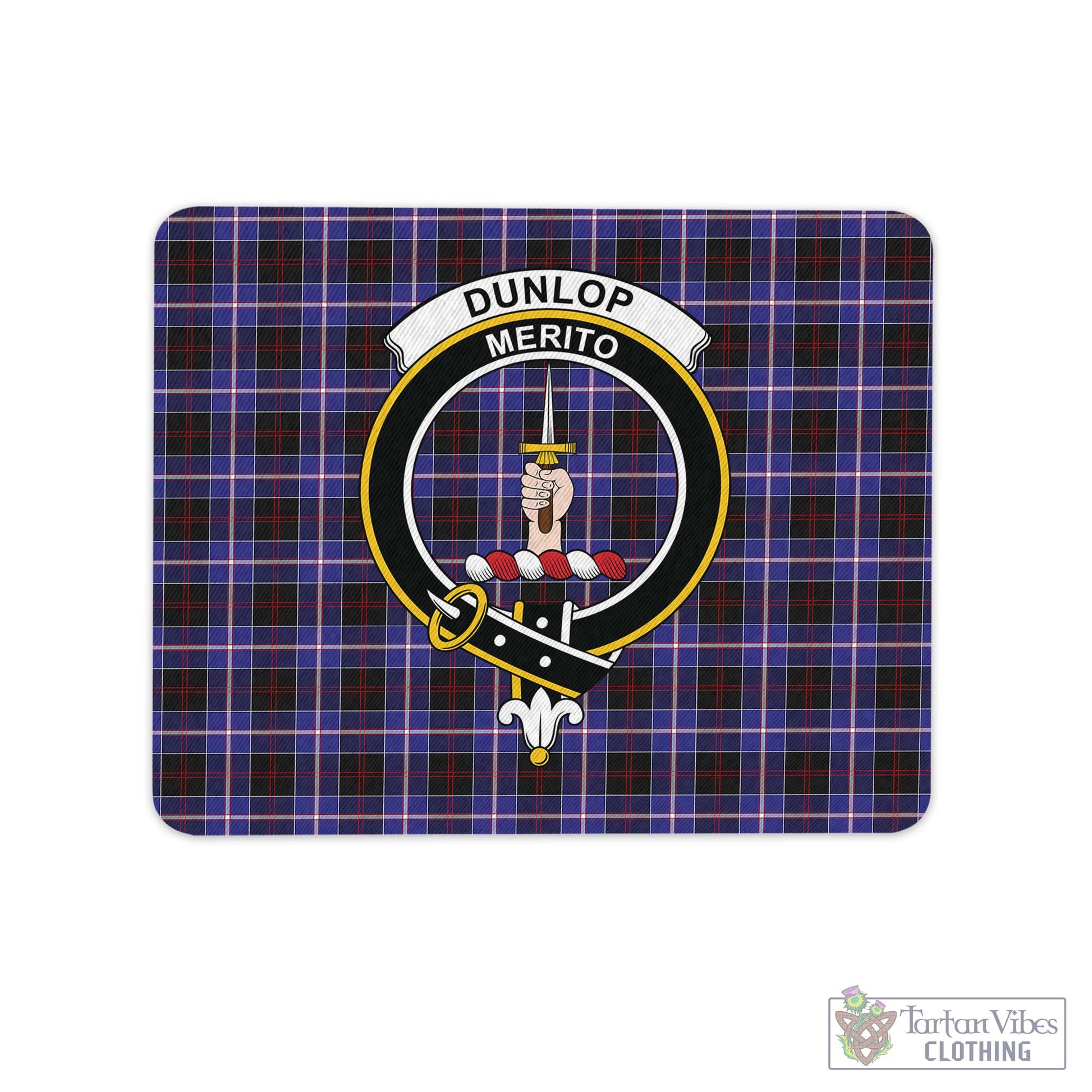 Tartan Vibes Clothing Dunlop Modern Tartan Mouse Pad with Family Crest