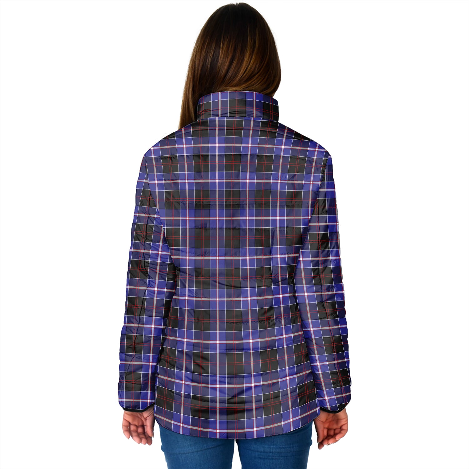 Dunlop Modern Tartan Padded Jacket with Family Crest - Tartanvibesclothing