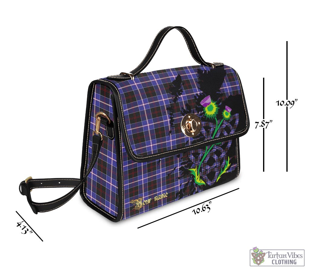 Tartan Vibes Clothing Dunlop Modern Tartan Waterproof Canvas Bag with Scotland Map and Thistle Celtic Accents