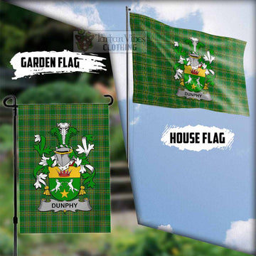 Dunphy Irish Clan Tartan Flag with Coat of Arms