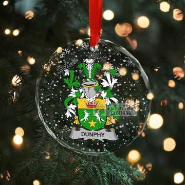 Dunphy Irish Clan Christmas Glass Ornament with Coat of Arms