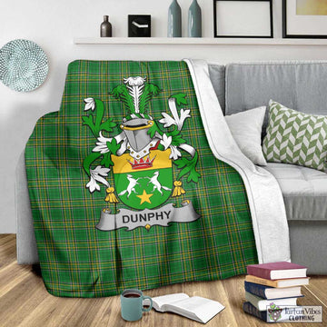 Dunphy Irish Clan Tartan Blanket with Coat of Arms - Tartan Vibes Clothing