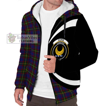 Durie Tartan Sherpa Hoodie with Family Crest Circle Style