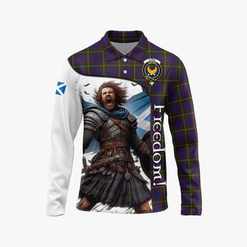 Durie Crest Tartan Long Sleeve Polo Shirt Inspired by the Freedom of Scottish Warrior