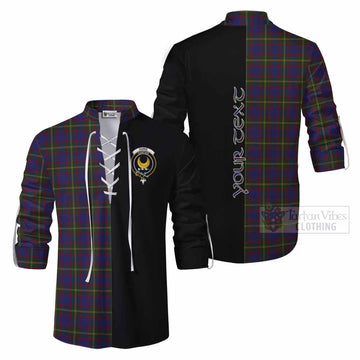 Durie Tartan Ghillie Kilt Shirt with Family Crest and Half Of Me Style