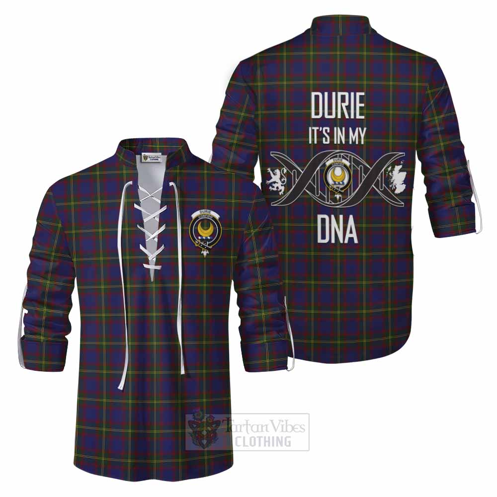 Tartan Vibes Clothing Durie Tartan Ghillie Kilt Shirt with Family Crest DNA In Me Style