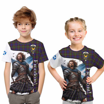 Durie Crest Tartan Kid T-Shirt Inspired by the Freedom of Scottish Warrior