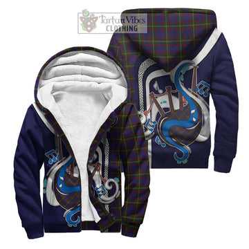 Durie Tartan Sherpa Hoodie with Epic Bagpipe Style