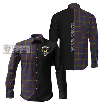 Durie Tartan Long Sleeve Button Shirt with Family Crest and Half Of Me Style