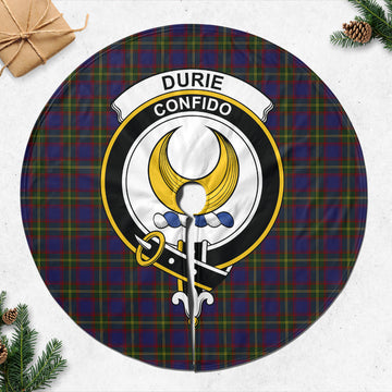 Durie Tartan Christmas Tree Skirt with Family Crest 47*47 inch - Tartan Vibes Clothing