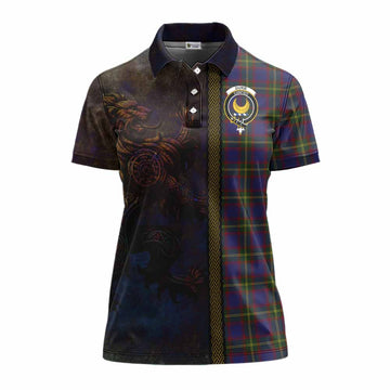 Durie Tartan Family Crest Women's Polo Shirt Alba Gu Brath Be Brave Lion Ancient Style Women - Tartan Vibes Clothing