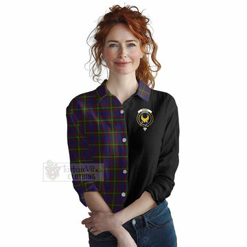 Durie Tartan Women's Casual Shirt with Family Crest and Half Of Me Style