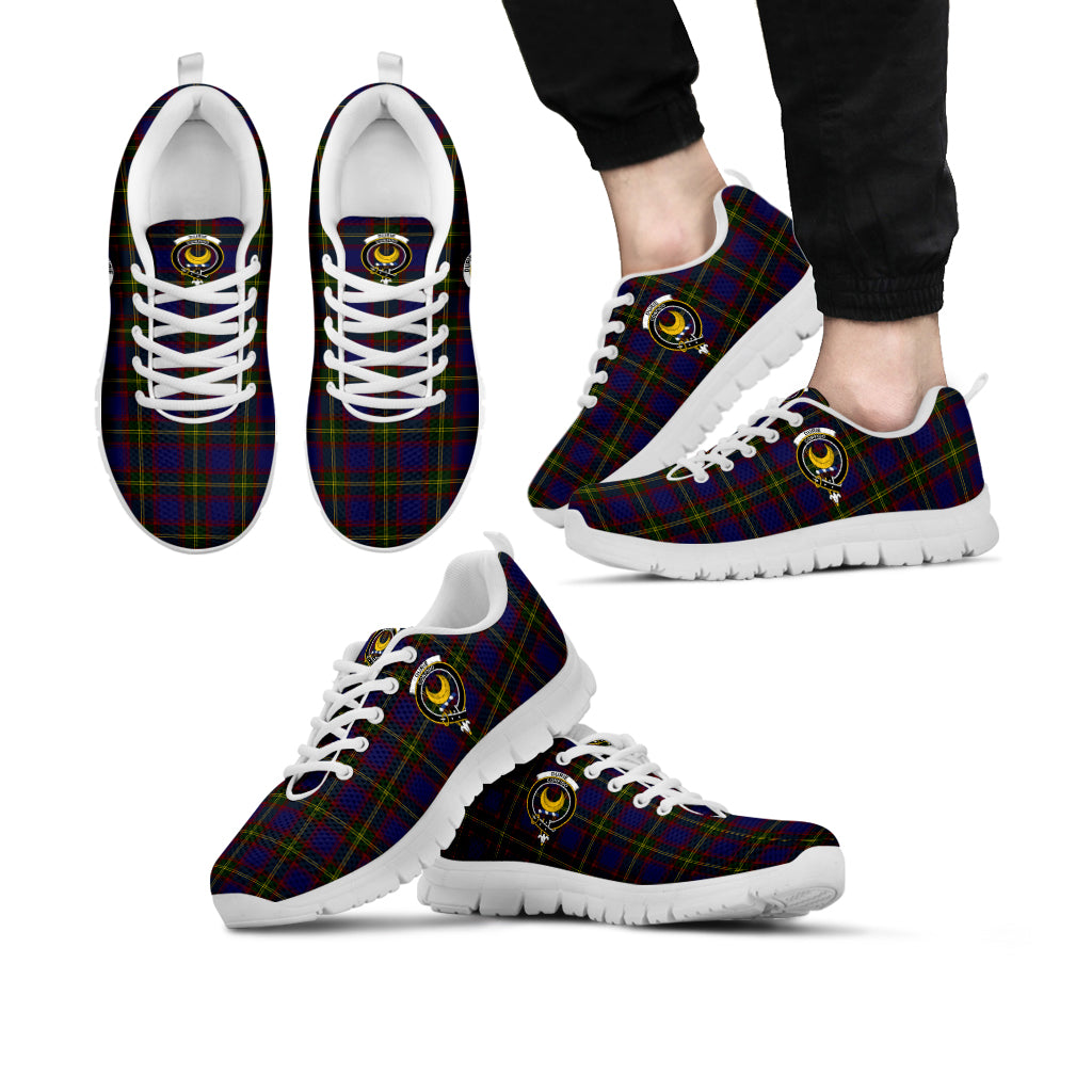 Durie Tartan Sneakers with Family Crest Kid's Sneakers - Tartan Vibes Clothing