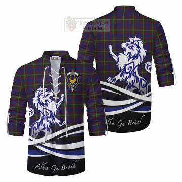 Durie Tartan Ghillie Kilt Shirt with Alba Gu Brath Regal Lion Emblem