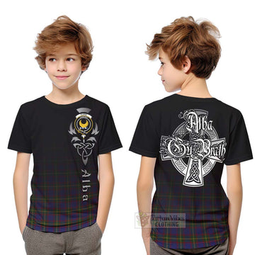 Durie Tartan Kid T-Shirt Featuring Alba Gu Brath Family Crest Celtic Inspired