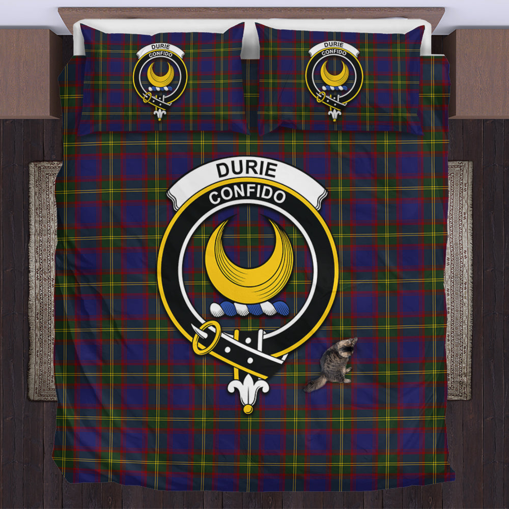 Durie Tartan Bedding Set with Family Crest UK Bedding Set - Tartan Vibes Clothing