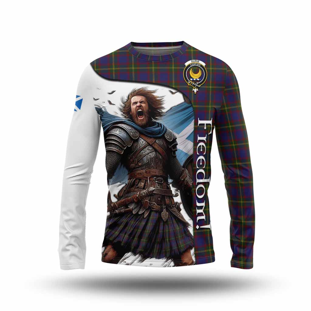 Tartan Vibes Clothing Durie Crest Tartan Long Sleeve T-Shirt Inspired by the Freedom of Scottish Warrior