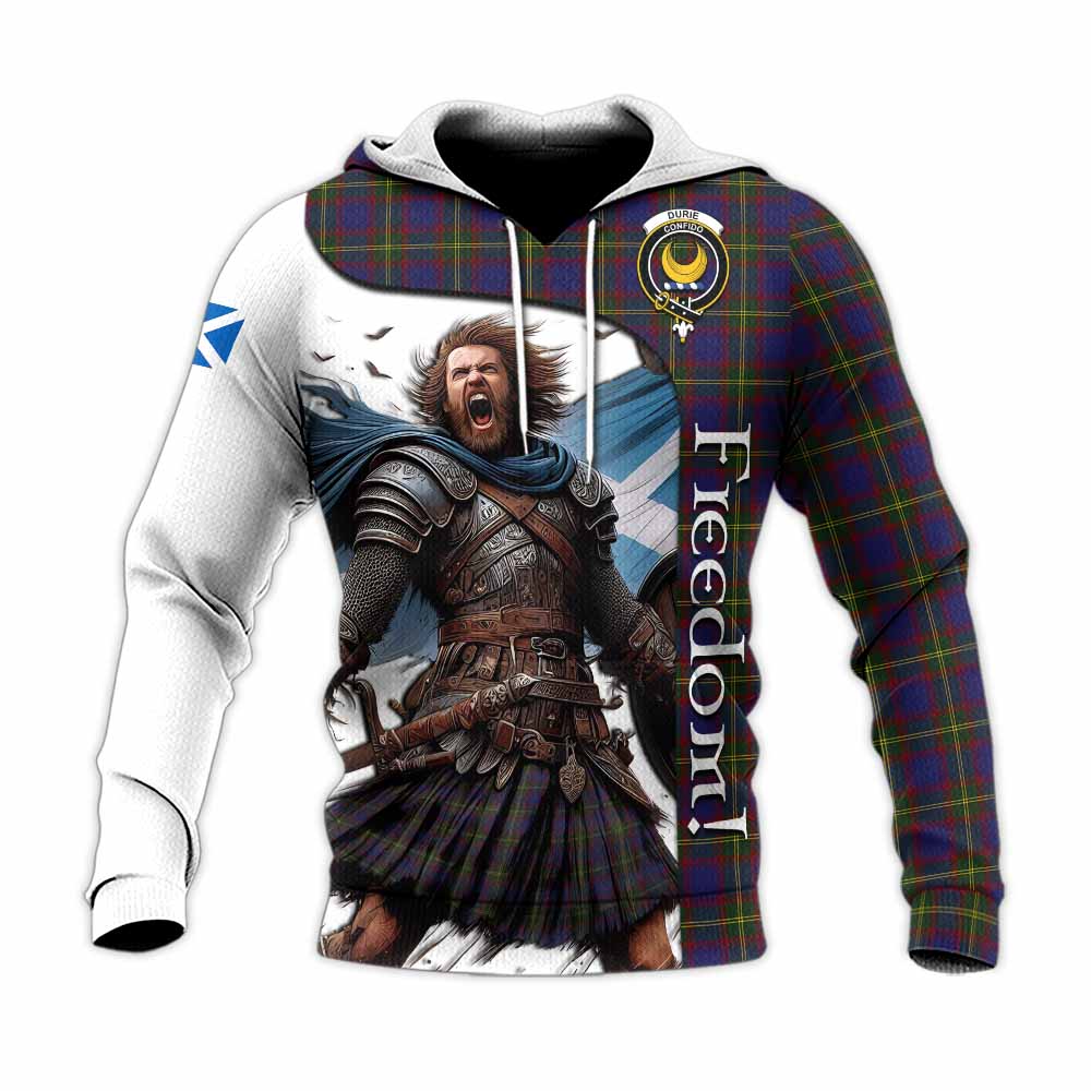 Tartan Vibes Clothing Durie Crest Tartan Knitted Hoodie Inspired by the Freedom of Scottish Warrior