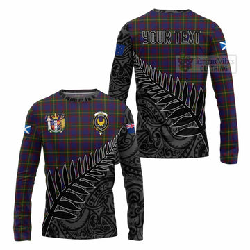 Durie Crest Tartan Long Sleeve T-Shirt with New Zealand Silver Fern Half Style