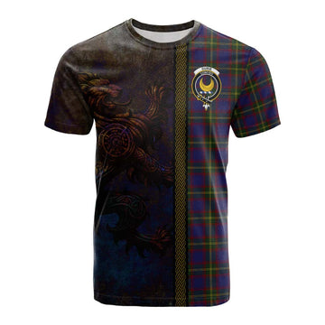 Durie Tartan Family Crest Cotton T-shirt Alba Gu Brath Be Brave Lion Ancient Style Kid's Shirt - Tartan Vibes Clothing