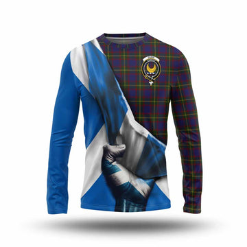 Durie Tartan Long Sleeve T-Shirt with Family Crest Scotland Patriotic Style