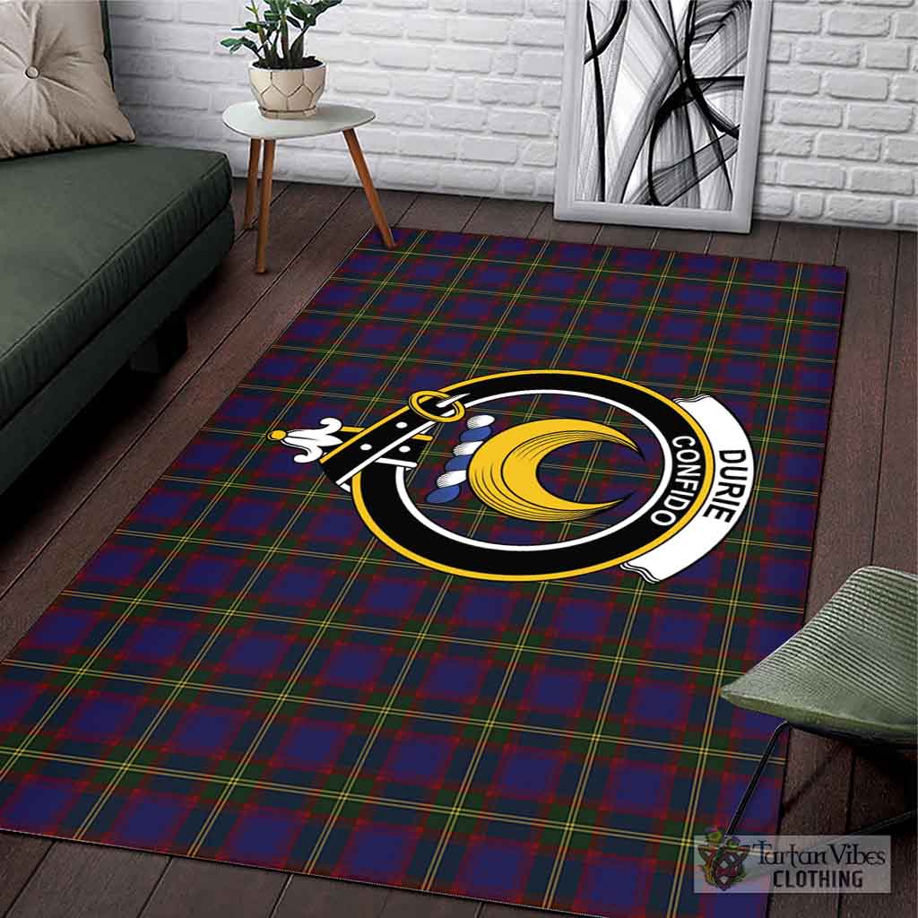 Tartan Vibes Clothing Durie Tartan Area Rug with Family Crest