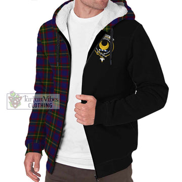 Durie Tartan Sherpa Hoodie with Family Crest and Half Of Me Style