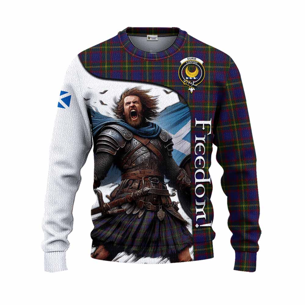 Tartan Vibes Clothing Durie Crest Tartan Knitted Sweater Inspired by the Freedom of Scottish Warrior