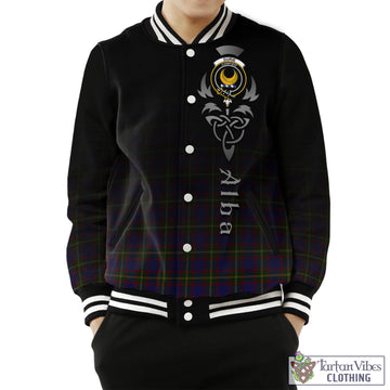 Durie Tartan Baseball Jacket Featuring Alba Gu Brath Family Crest Celtic Inspired