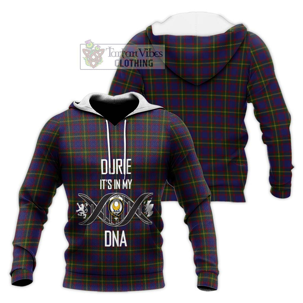 Durie Tartan Knitted Hoodie with Family Crest DNA In Me Style Unisex Knitted Pullover Hoodie - Tartanvibesclothing Shop