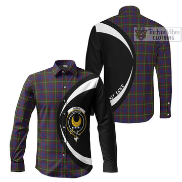 Durie Tartan Long Sleeve Button Up with Family Crest Circle Style