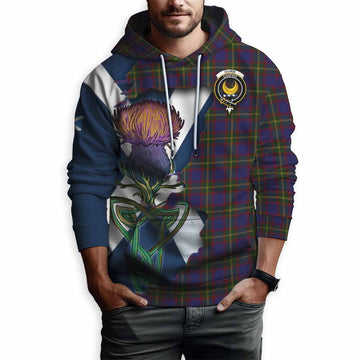 Durie Tartan Family Crest Hoodie Scottish Thistle Celtic Inspired Pullover Hoodie - Tartan Vibes Clothing