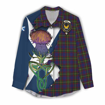 Durie Tartan Family Crest Women's Casual Shirt Scottish Thistle Celtic Inspired Female - Tartan Vibes Clothing