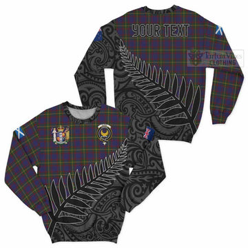 Durie Crest Tartan Sweatshirt with New Zealand Silver Fern Half Style