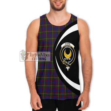 Durie Tartan Men's Tank Top with Family Crest Circle Style