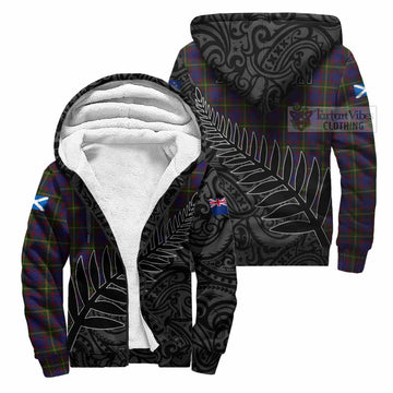 Durie Crest Tartan Sherpa Hoodie with New Zealand Silver Fern Half Style