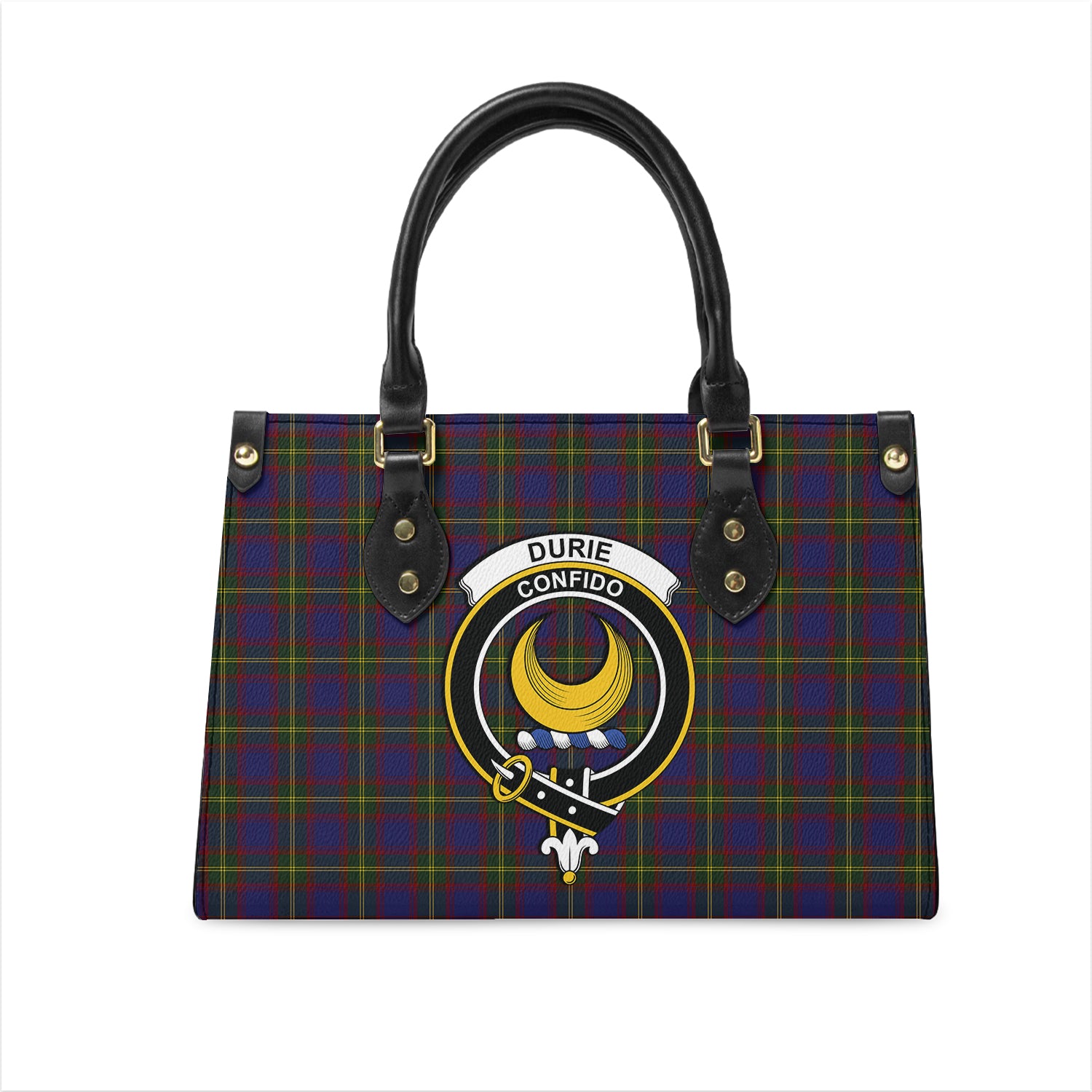 durie-tartan-leather-bag-with-family-crest