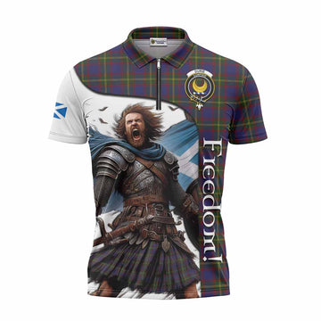 Durie Crest Tartan Zipper Polo Shirt Inspired by the Freedom of Scottish Warrior