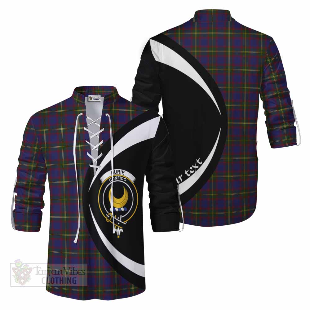 Tartan Vibes Clothing Durie Tartan Ghillie Kilt Shirt with Family Crest Circle Style