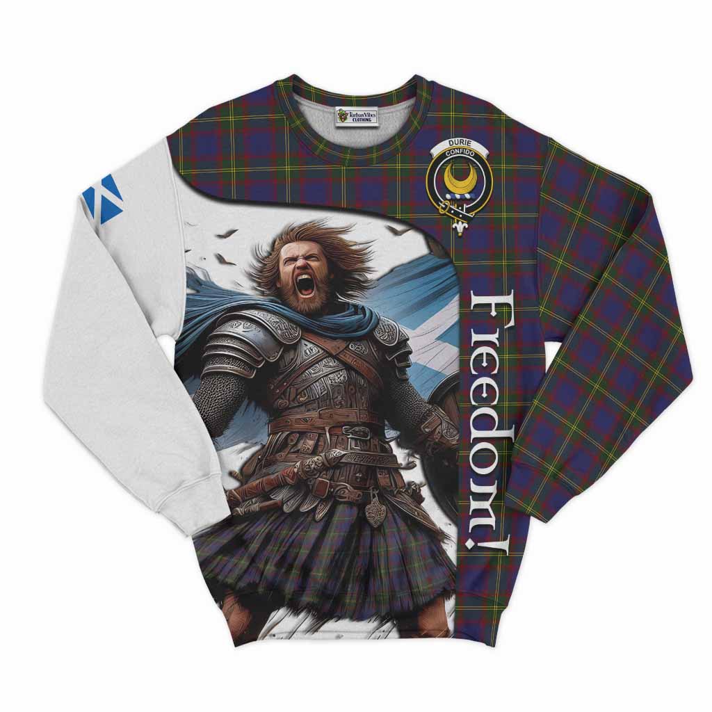 Tartan Vibes Clothing Durie Crest Tartan Sweatshirt Inspired by the Freedom of Scottish Warrior